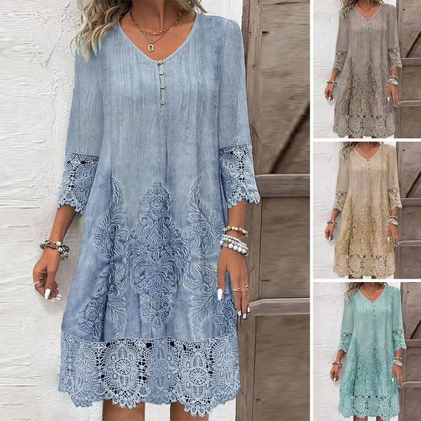 Elegant Women's Lace Midi Dress