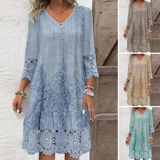 Elegant Women's Lace Midi Dress