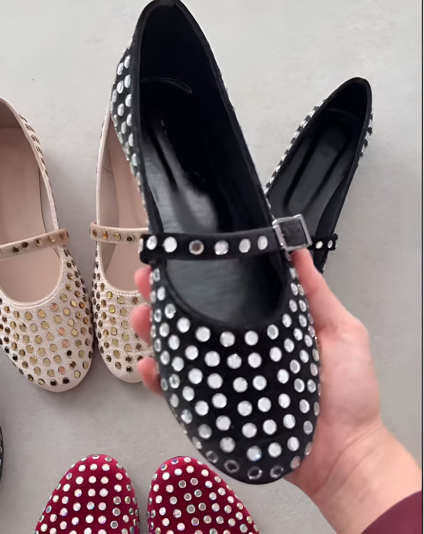 Rhinestone Embellished Sparkling Flats