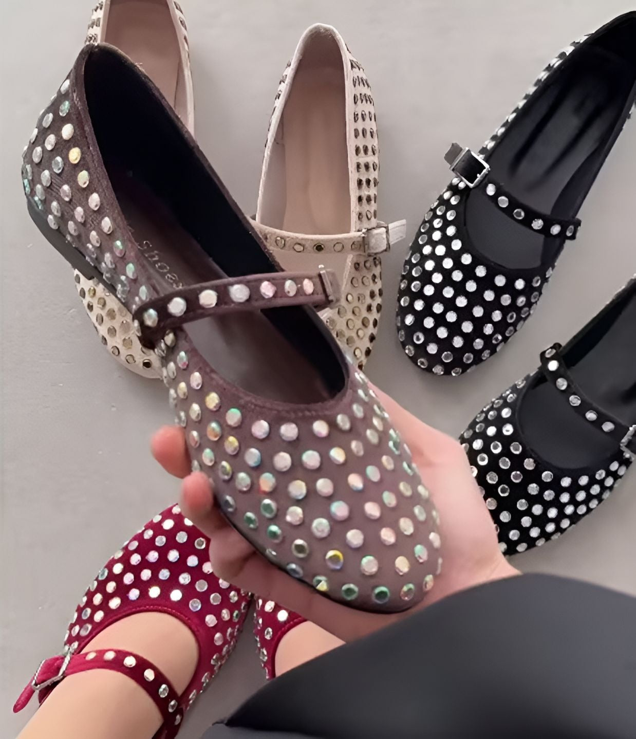 Rhinestone Embellished Sparkling Flats