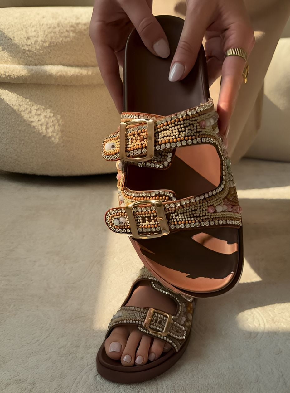 Colored Diamond Slide Slippers