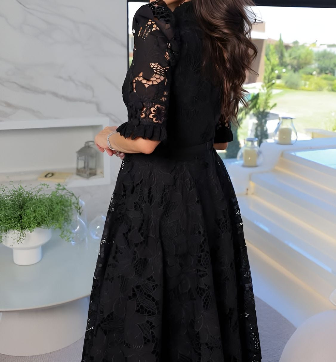Elegant Black Lace Dress