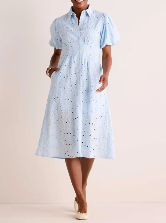 Blue Lace Floral Dress