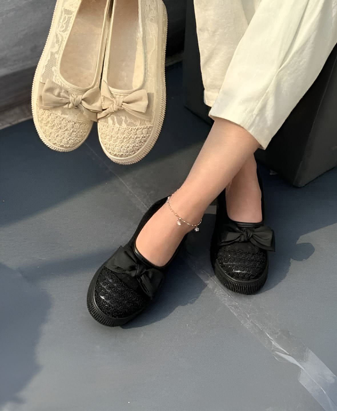 Lace Bow Women Shoes
