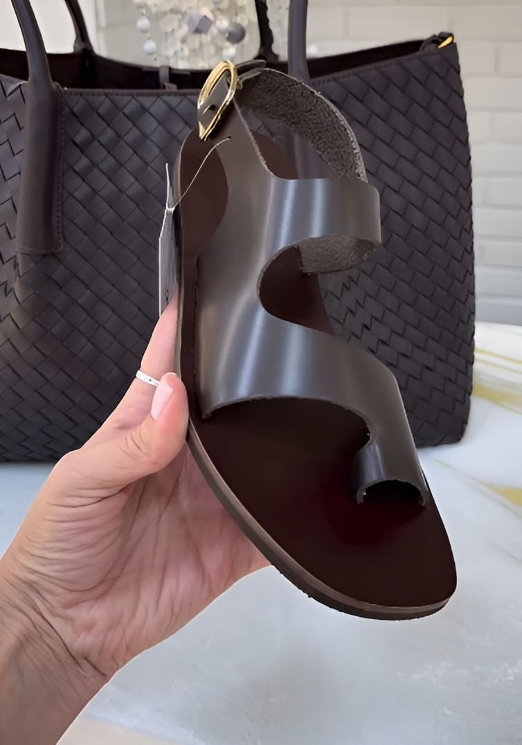 Dark Brown Soft Leather Sandals