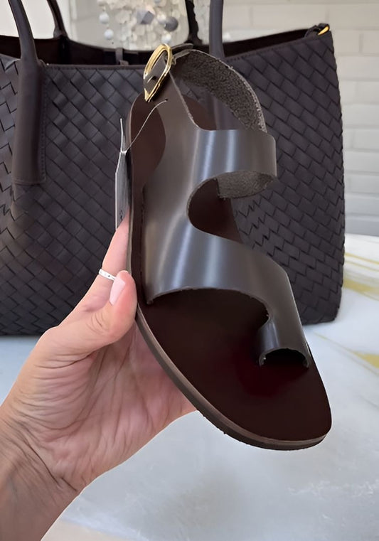 Dark Brown Soft Leather Sandals