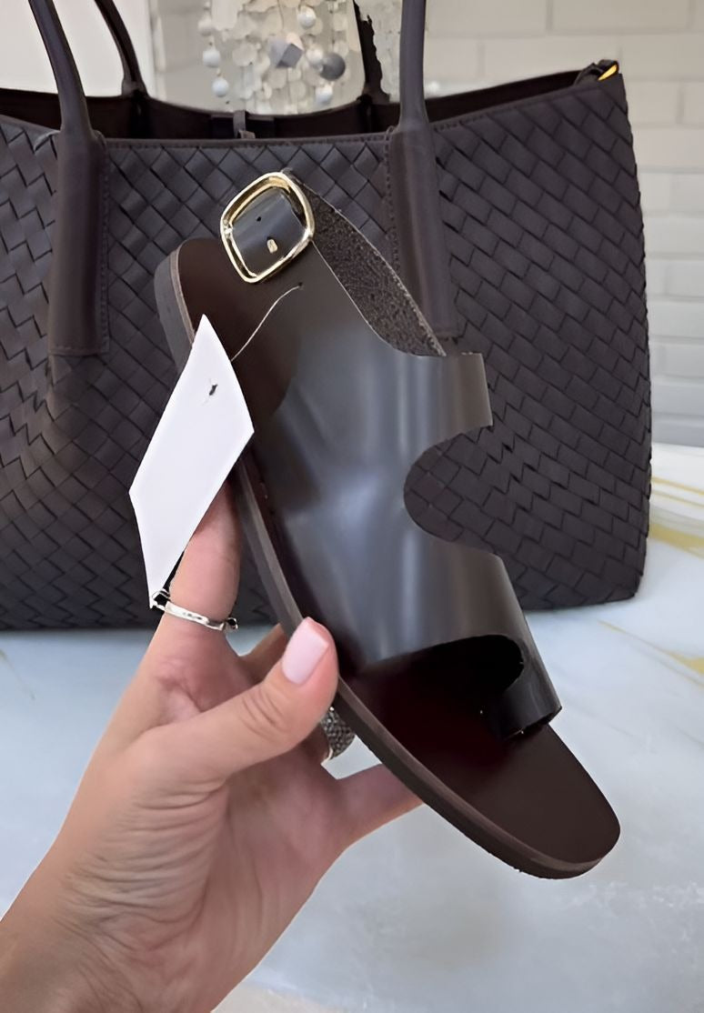 Dark Brown Soft Leather Sandals