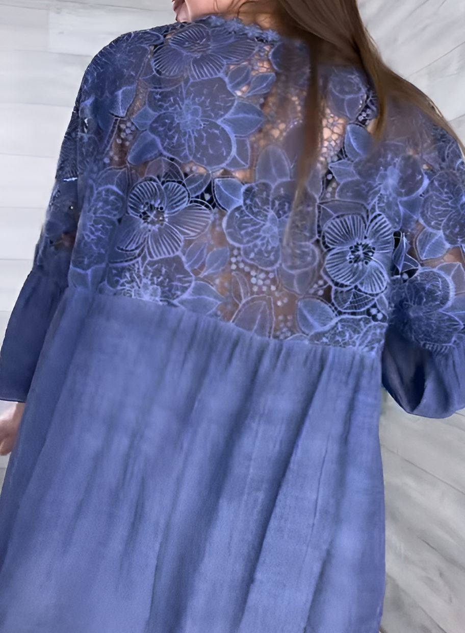 Summer Lace Flower Button Top