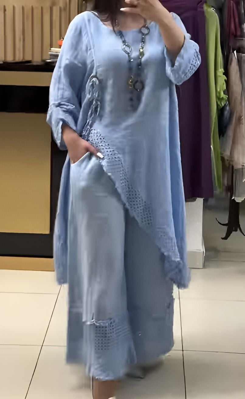 Blue Flowy Comfort Suit