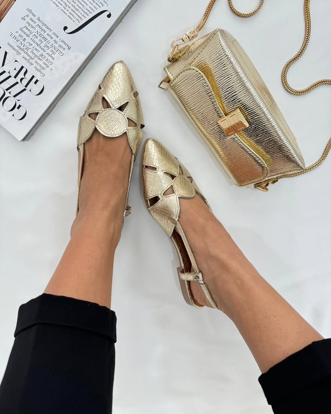 Pointed Soft Leather Women's Flat Sandals