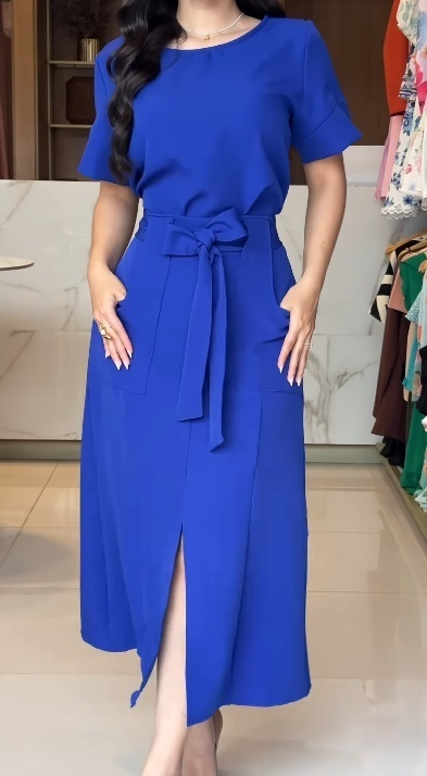 Women's Minimalist Solid Color Two-Piece Set