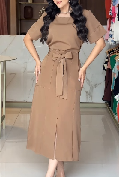 Women's Minimalist Solid Color Two-Piece Set