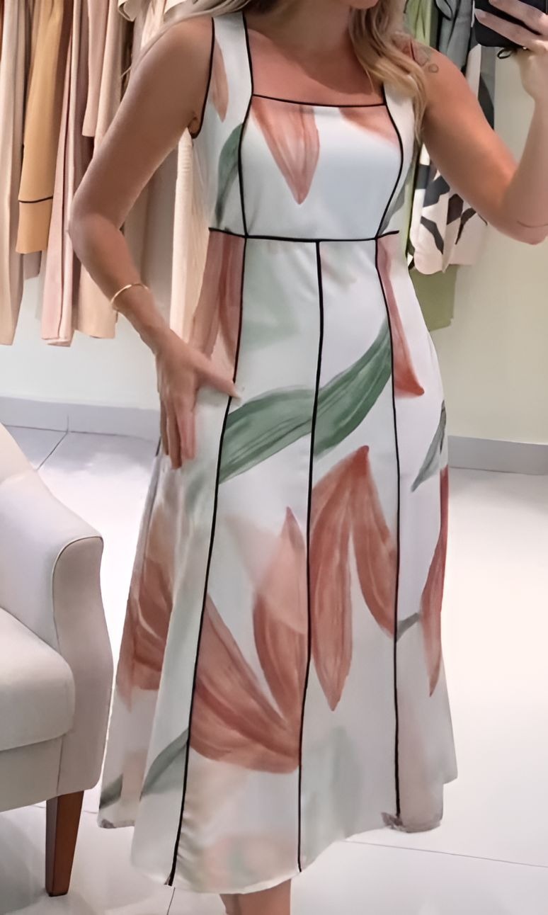 Sleeveless Simple Pattern Dress