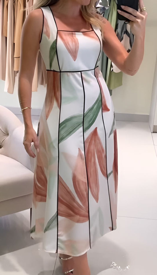 Sleeveless Simple Pattern Dress