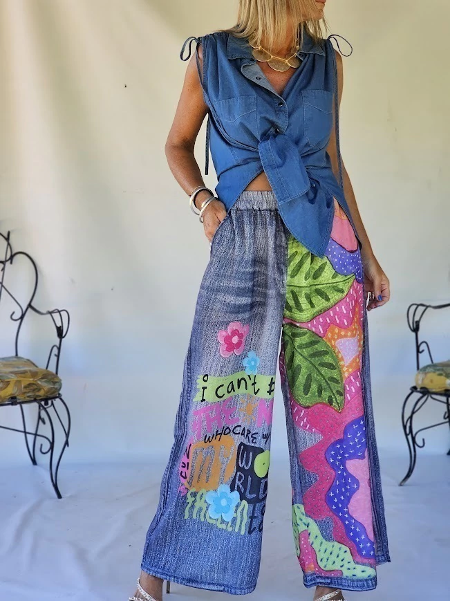 Printed Pattern Casual Pants
