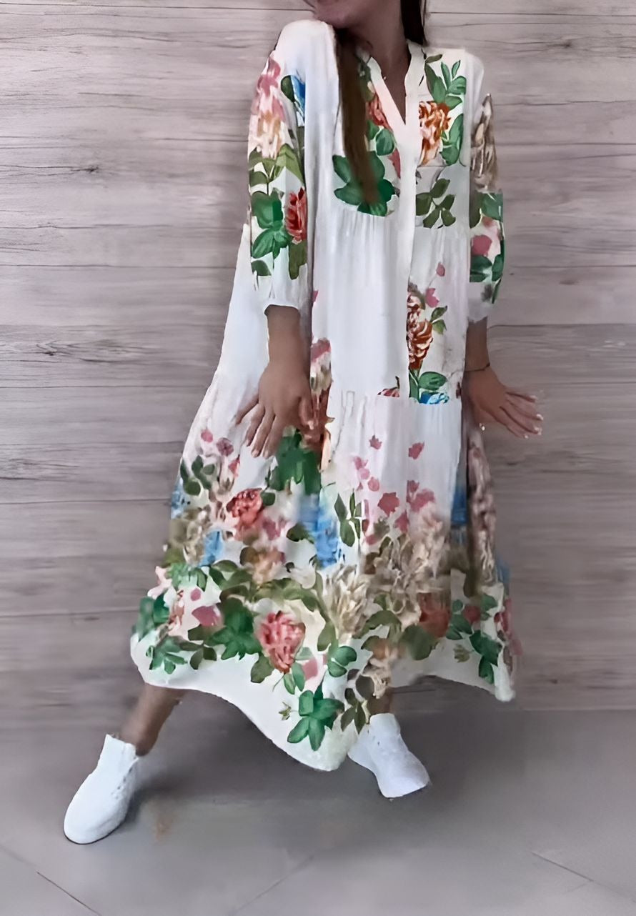 Floral Print Loose Flowy Dress