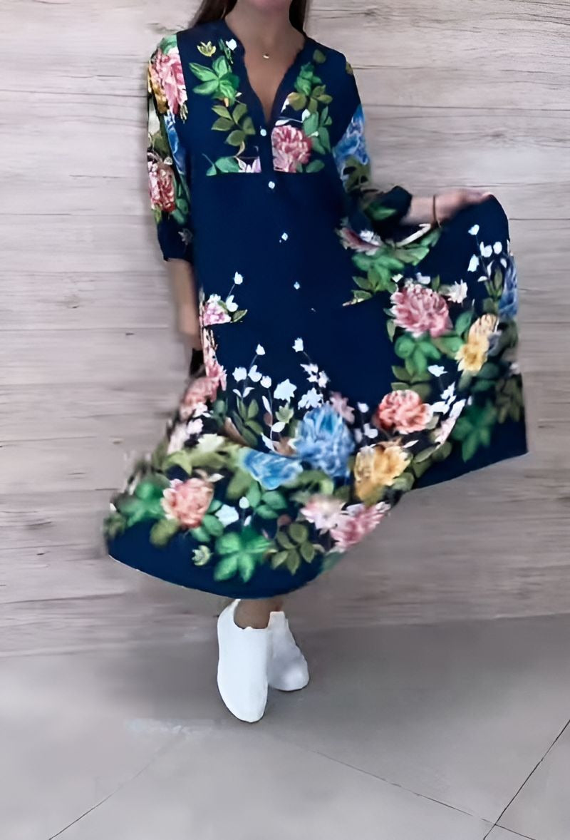 Floral Print Loose Flowy Dress