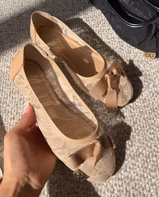Lace Bow Women's Flat Shoes