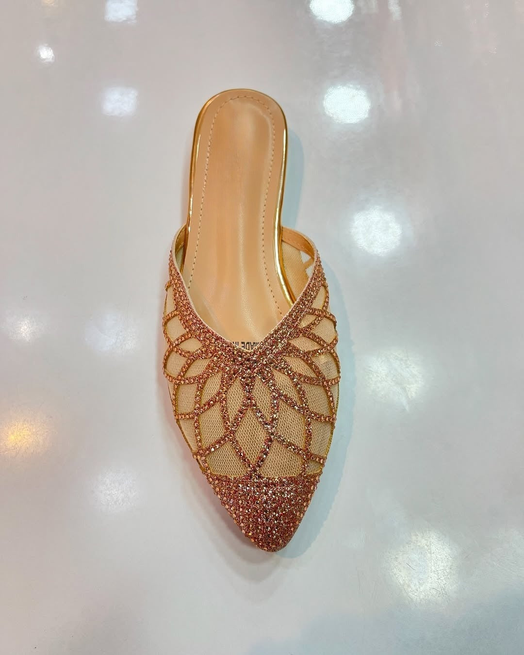 Shiny Pointed Flat Women Slippers