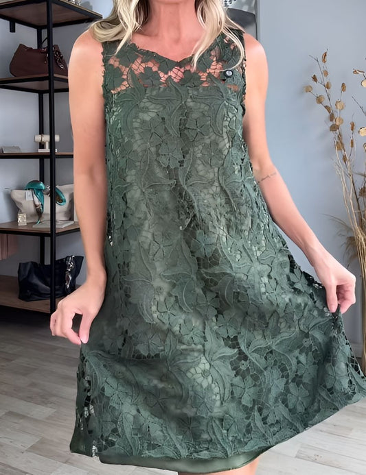 Lace Sleeveless Short Dress