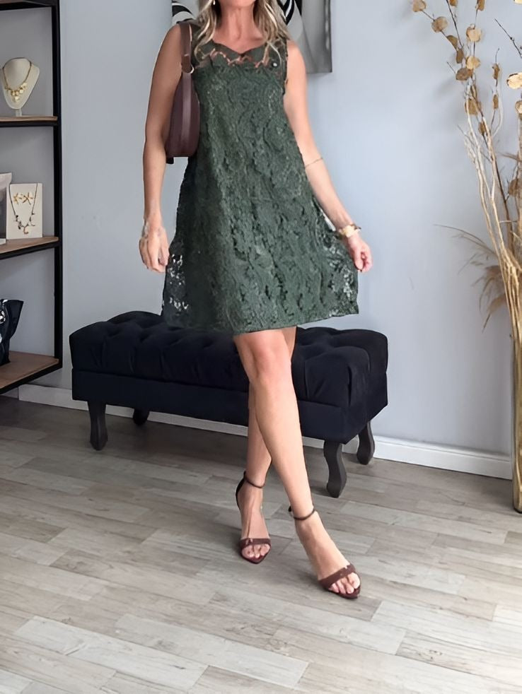 Lace Sleeveless Short Dress