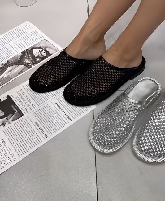 Women Mesh Glitter Slippers