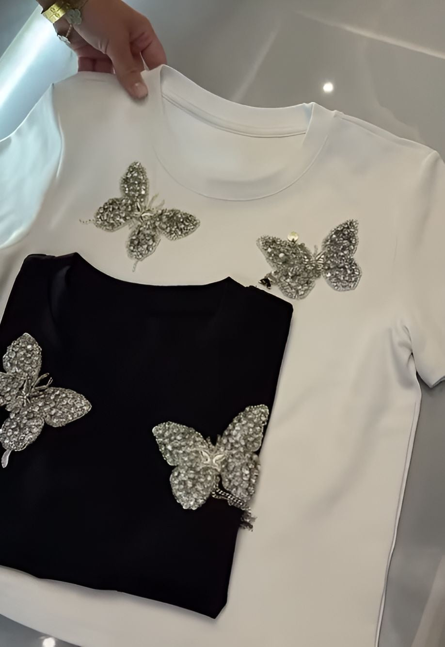 Butterfly Rhinestone T-shirt