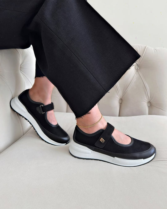 Black Comfortable Thick-Soled Women Sandals