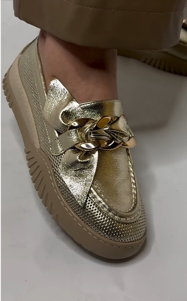 Gold Comfortable Women Loafers