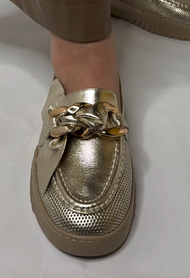 Gold Comfortable Women Loafers