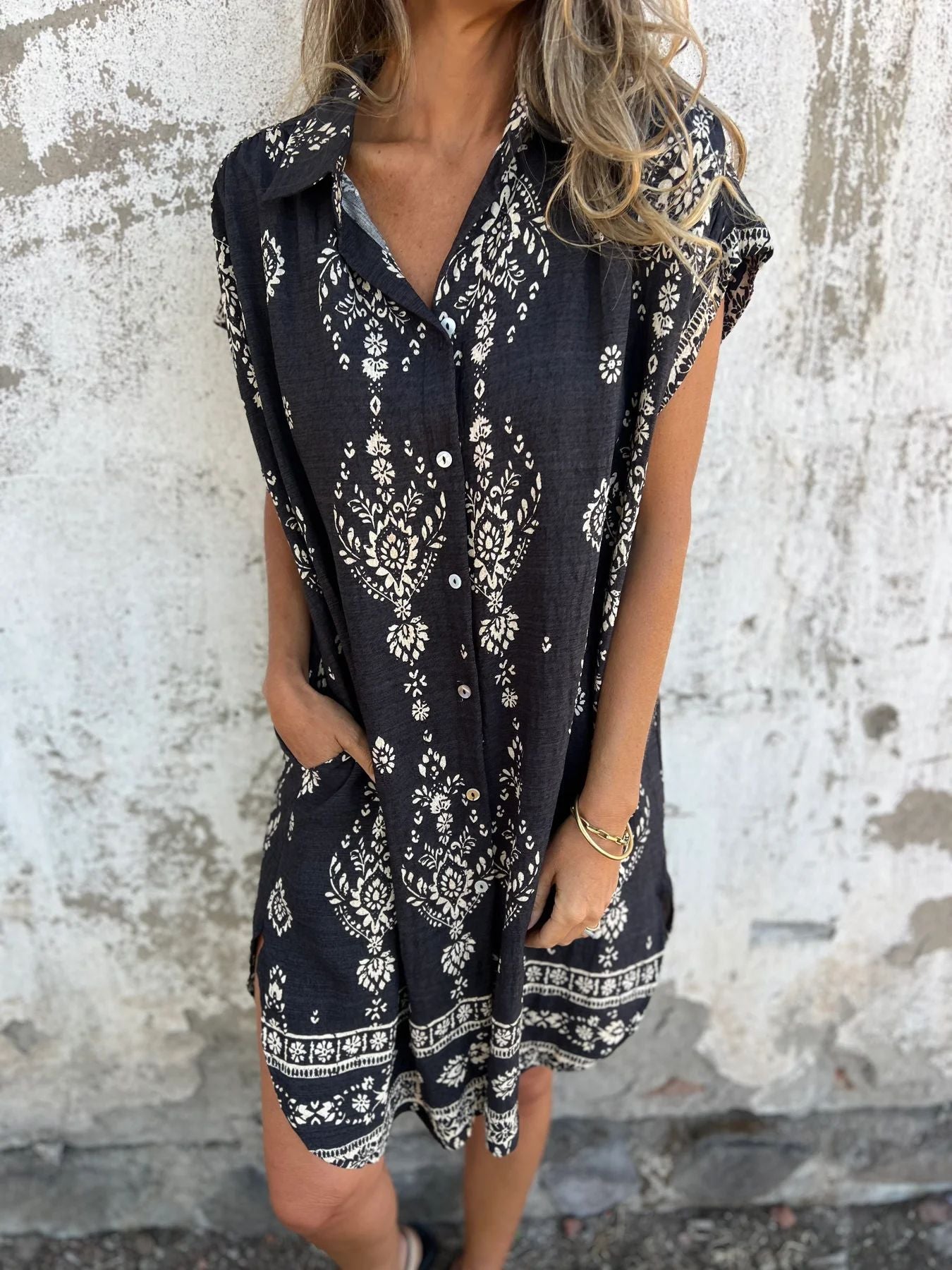 Loose Fit Printed Dress
