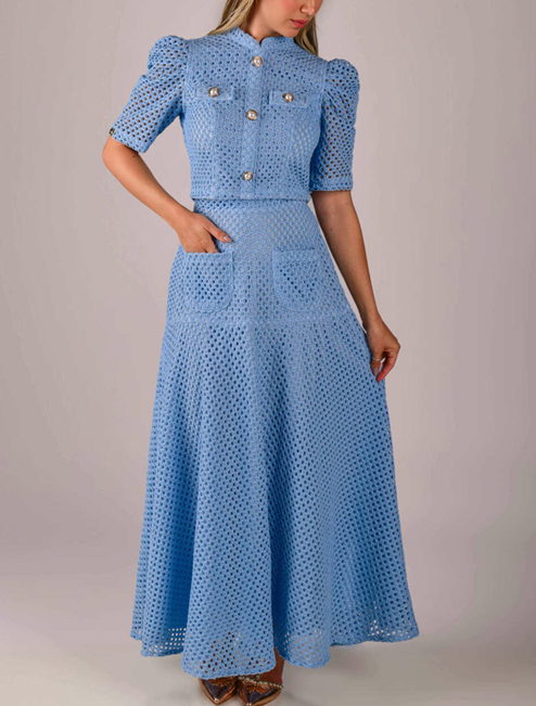 Elegant Mesh Breathable Skirt Set