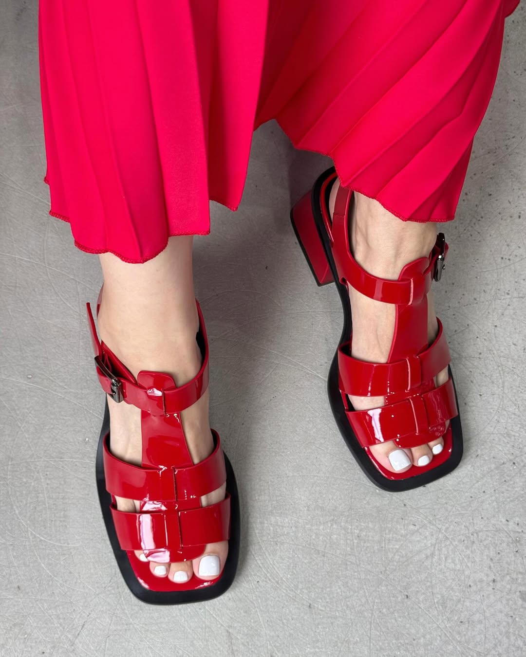 Glossy Leather Women's Sandals
