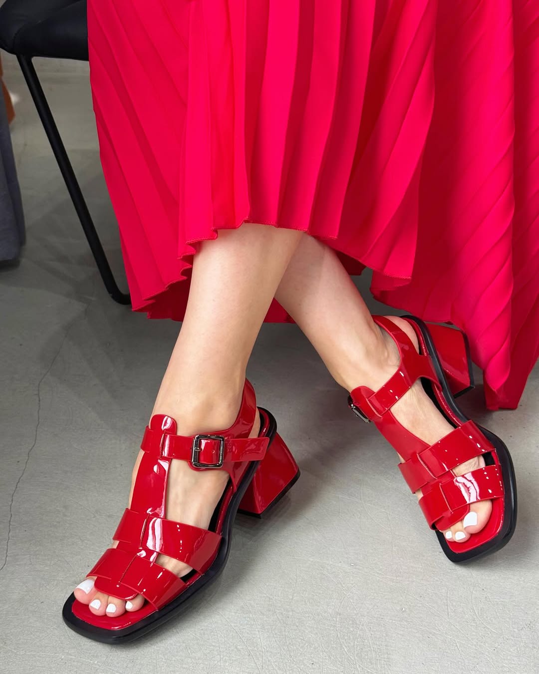 Glossy Leather Women's Sandals