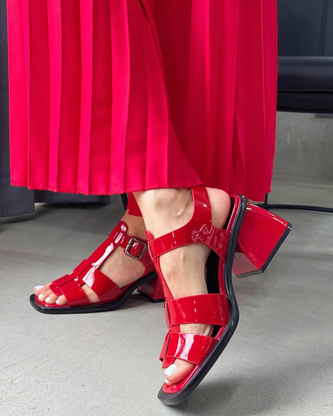 Glossy Leather Women's Sandals