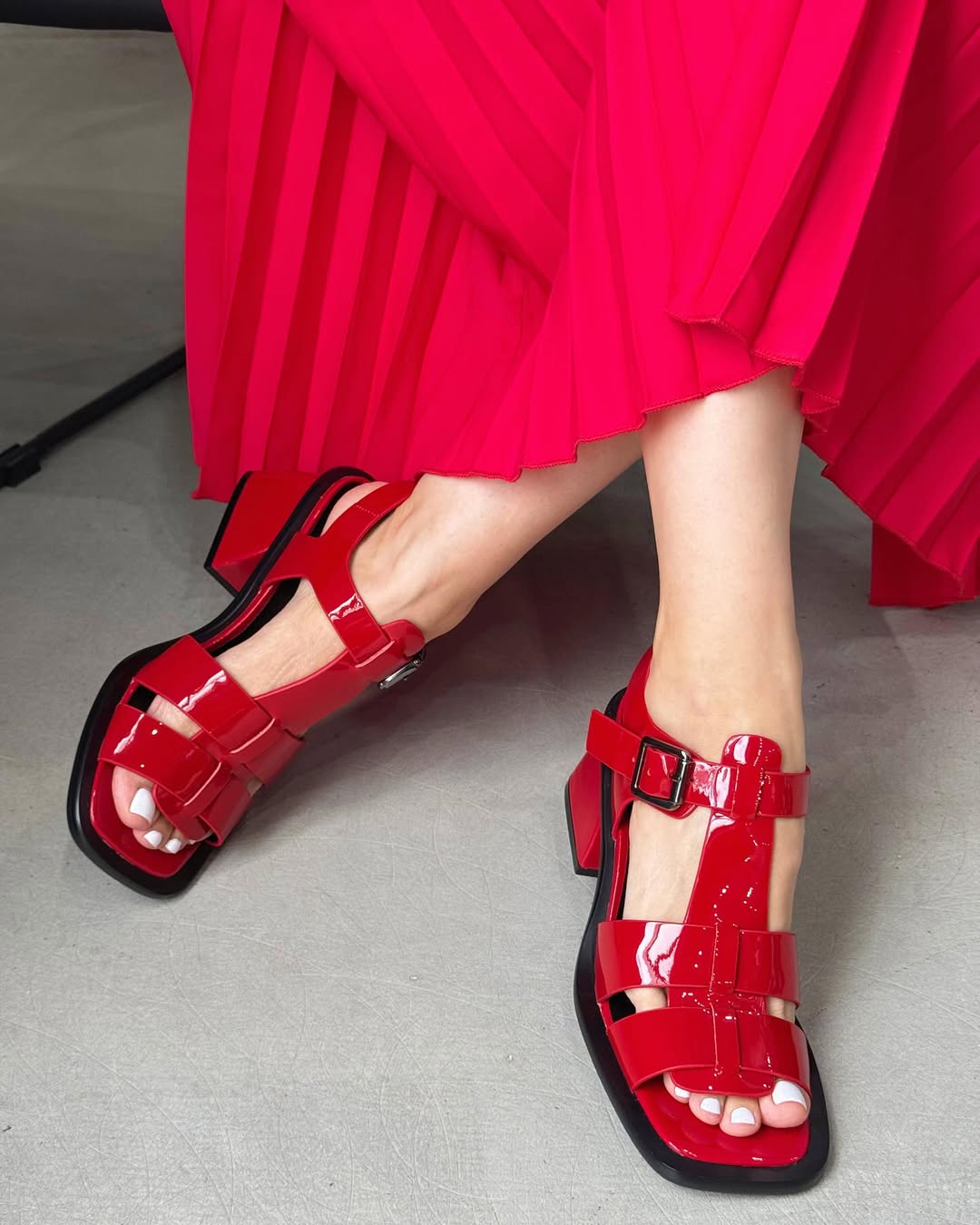 Glossy Leather Women's Sandals