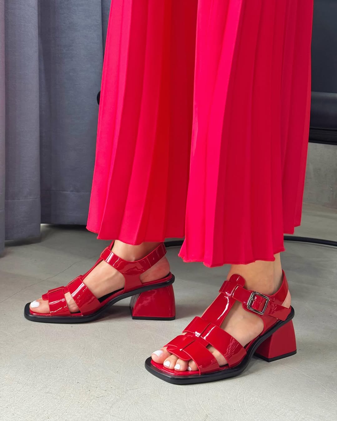 Glossy Leather Women's Sandals