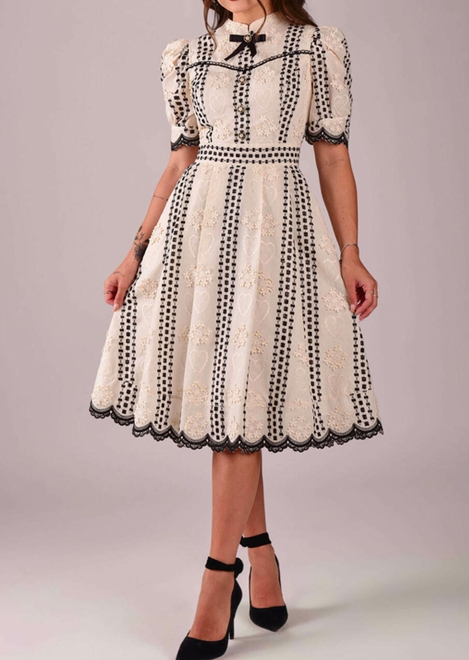 Elegant Bow Neck Dress
