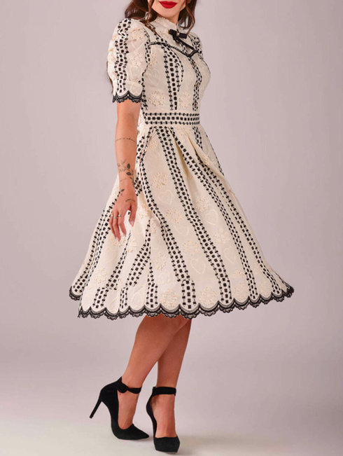 Elegant Bow Neck Dress