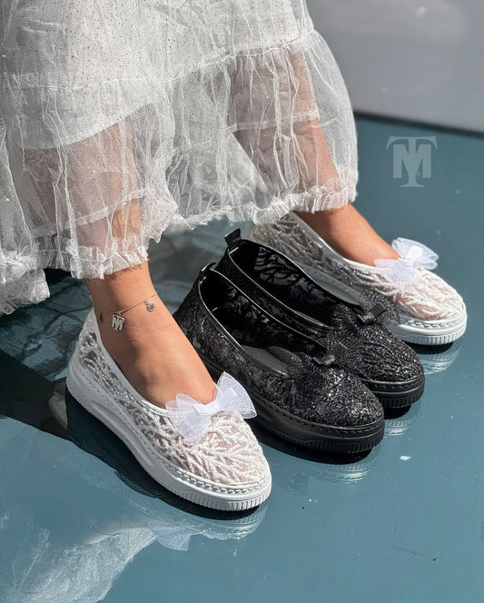 Lace Bow Loafers