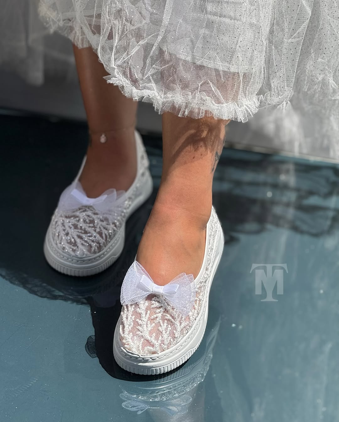 Lace Bow Loafers