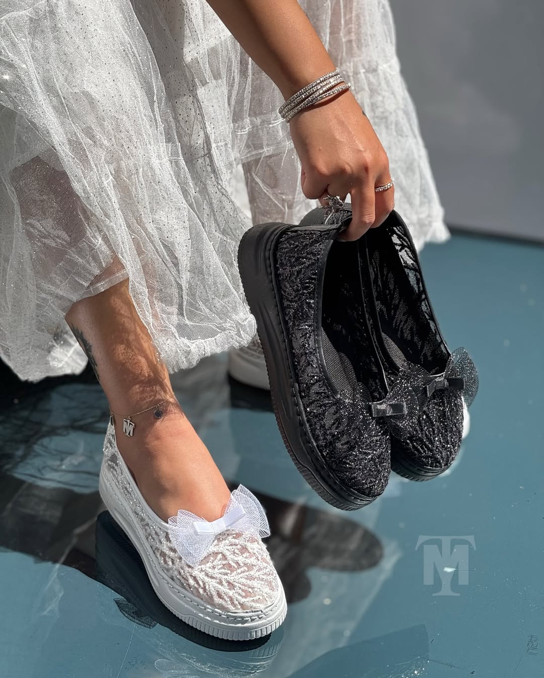 Lace Bow Loafers