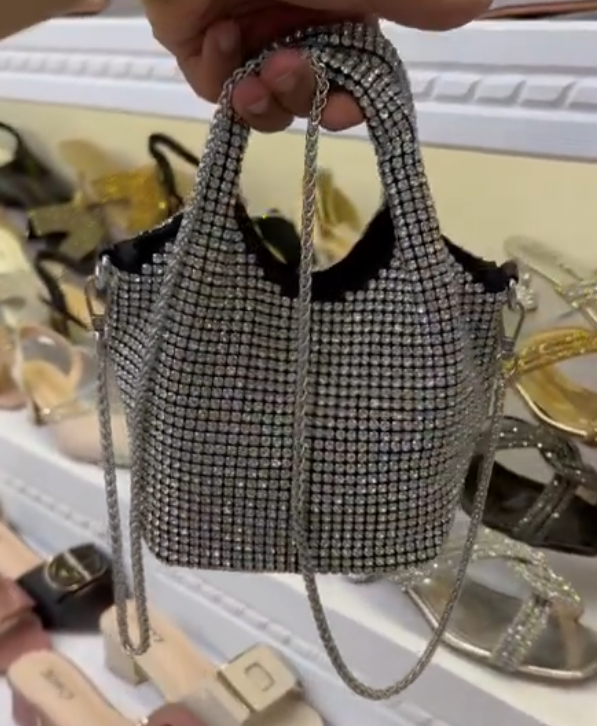 High-Shine Pavé Crystal Bag