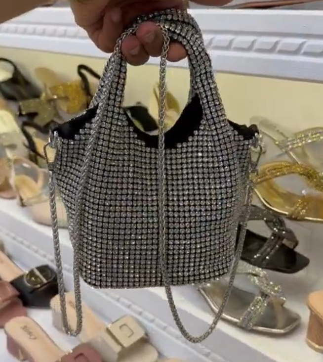 High-Shine Pavé Crystal Bag