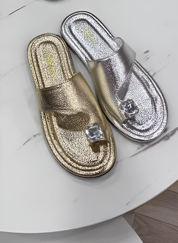 Soft Leather Diamond Slippers