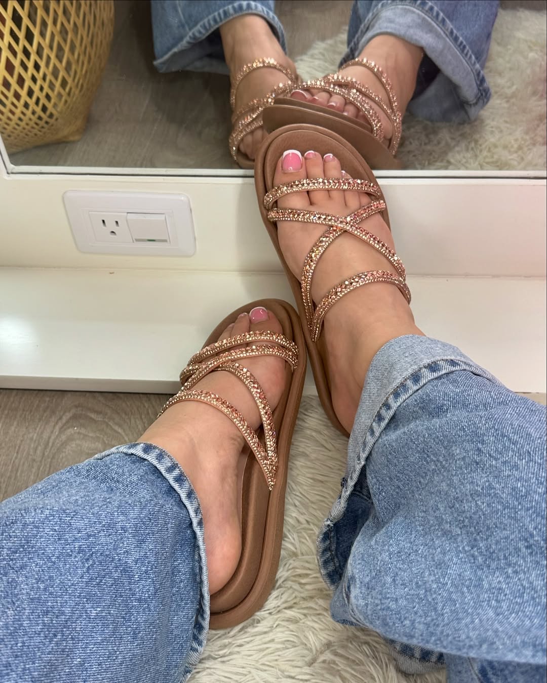Rhinestone Shiny Slippers