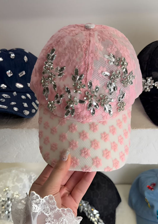 Rhinestone Breathable Mesh Baseball Cap