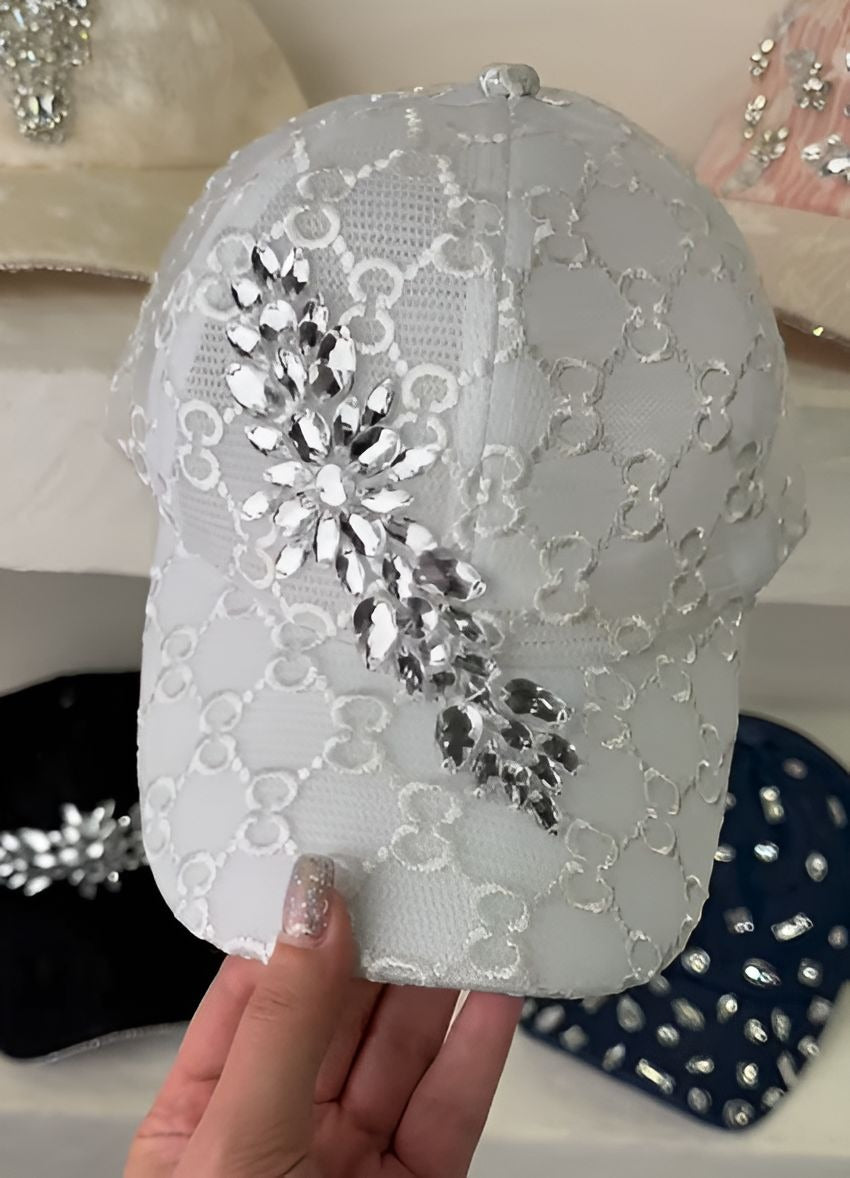 Rhinestone Breathable Mesh Baseball Cap