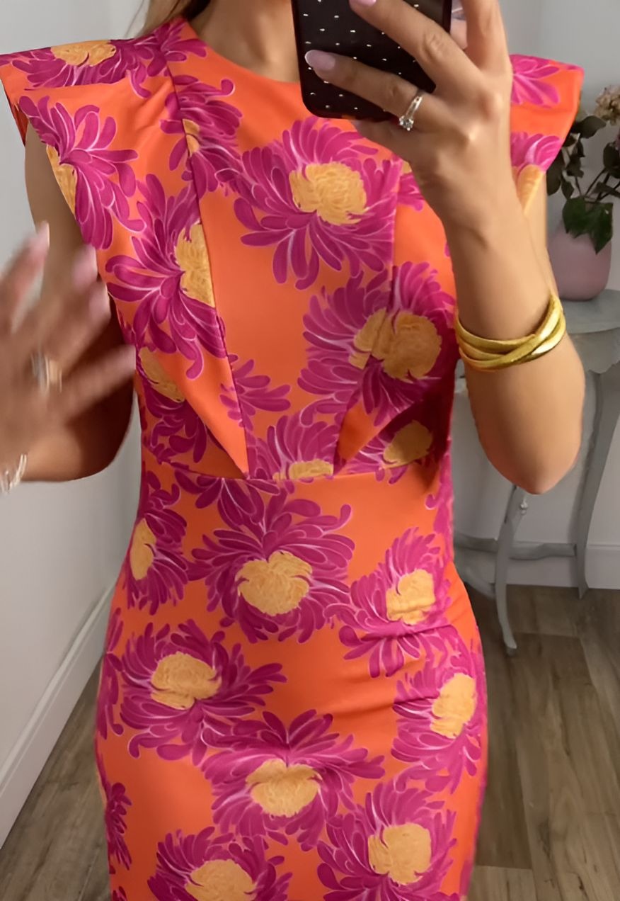 Elegant Floral Print Dress