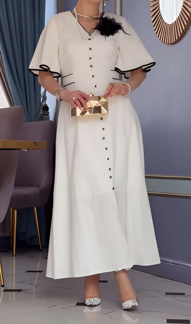Elegant 3D Flower Decorated Adjustable Belt Dress